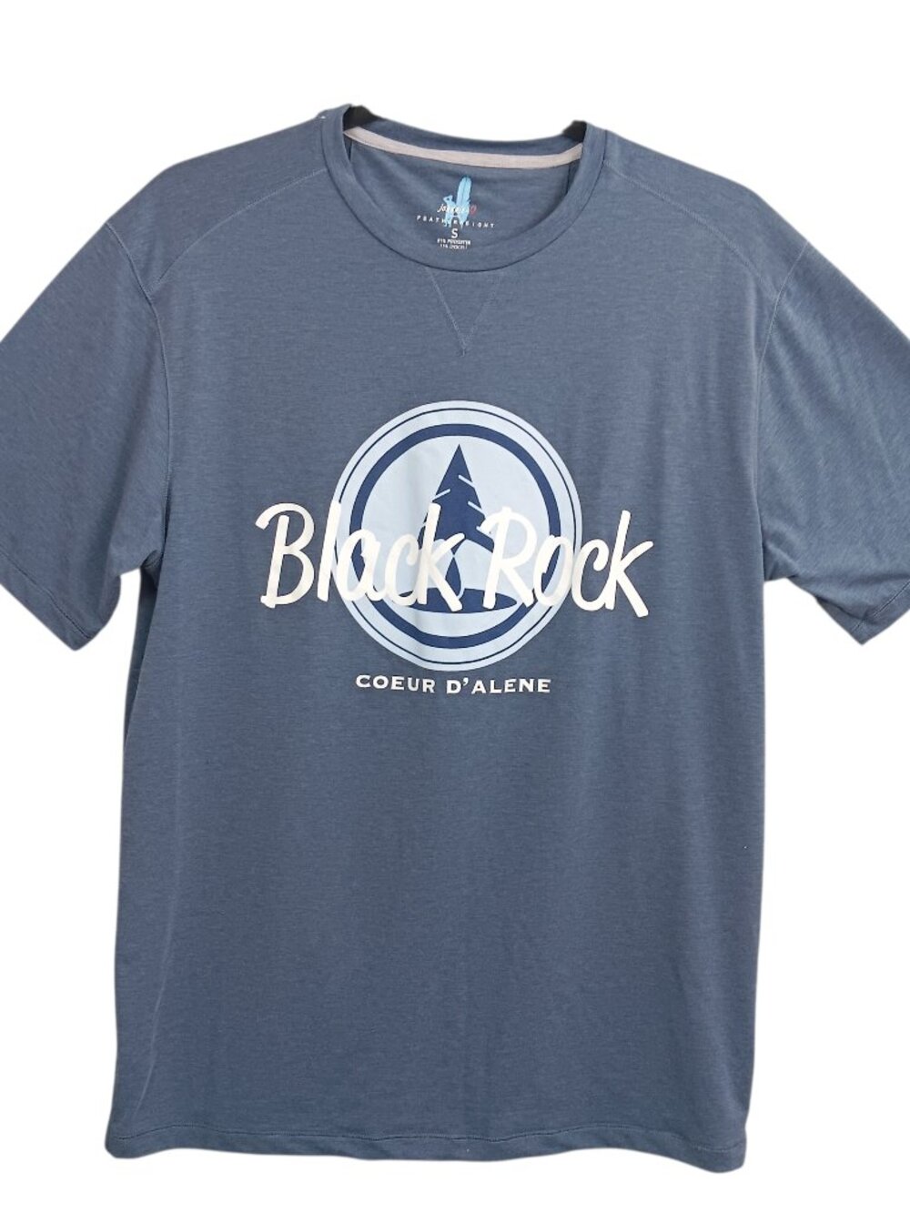 JOHNNIE-O Featherweight Men's Blue Black Rock Graphic Crew‎ T-Shirt Size S